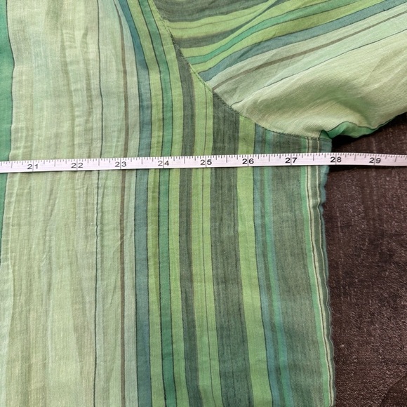 Chico's Vibrant Green Striped Shirt size 3 - Picture 7 of 10